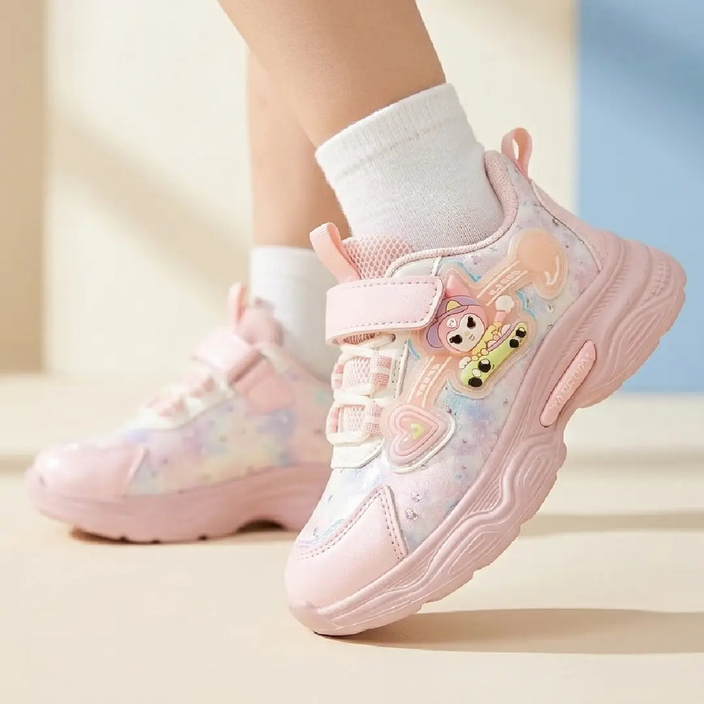 Girls' Cute Pink Chunky Sneakers – Cartoon Shoes