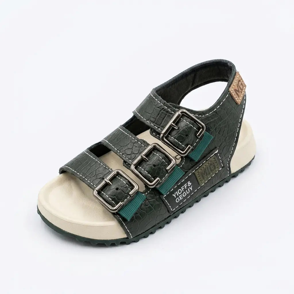 Boys' Rugged Triple-Strap Textured Sandals