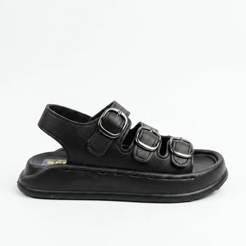 Boy's Sleek Triple-Buckle Sandals