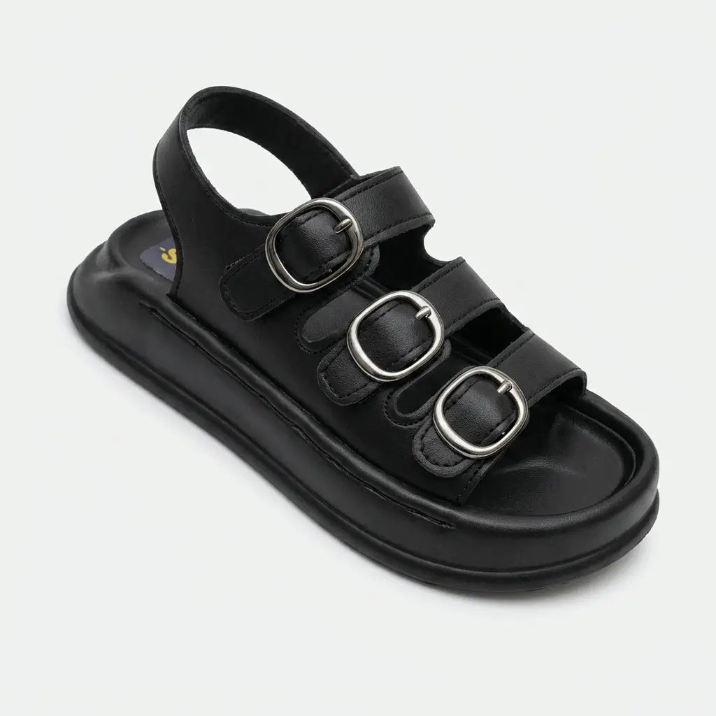 Boy's Sleek Triple-Buckle Sandals