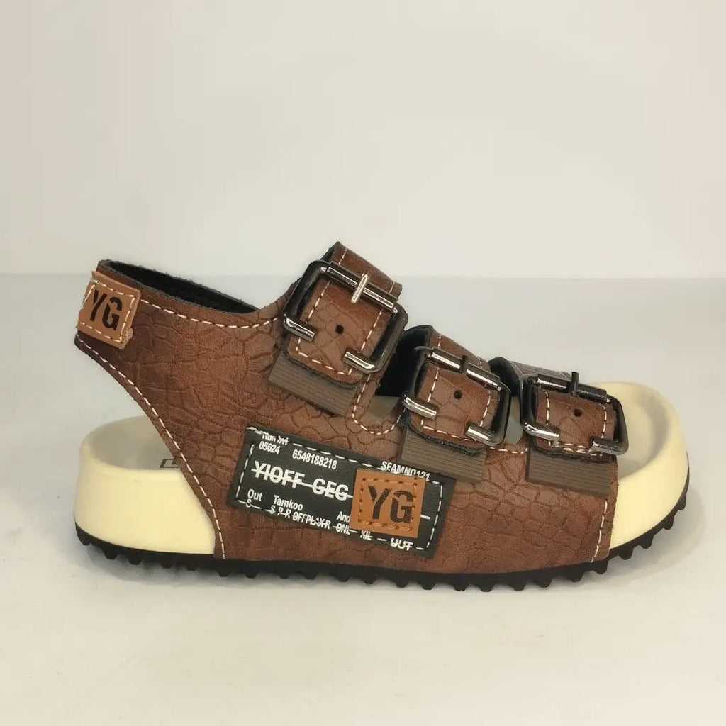 Boys' Rugged Triple-Strap Textured Sandals