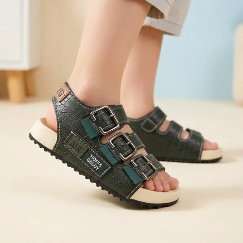 Boys' Rugged Triple-Strap Textured Sandals