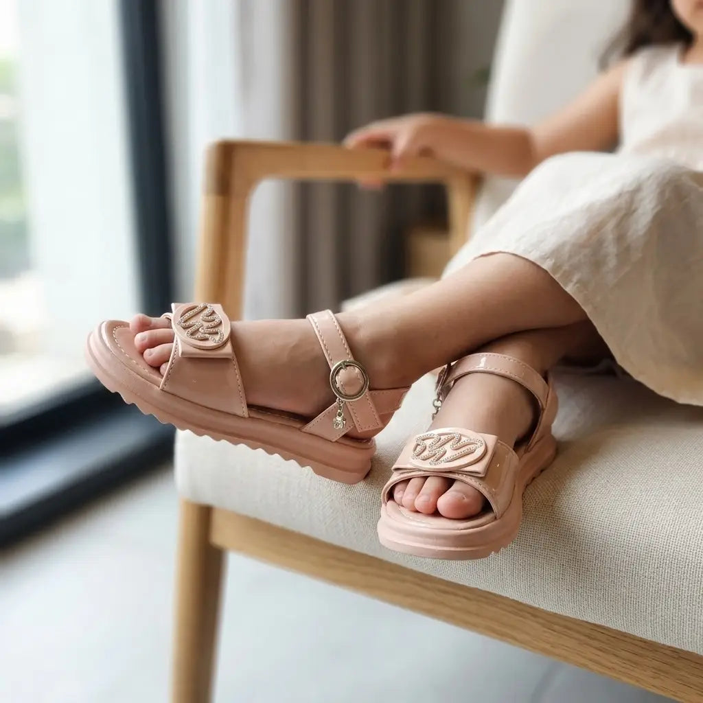 Girls' Glossy Modern Sandals