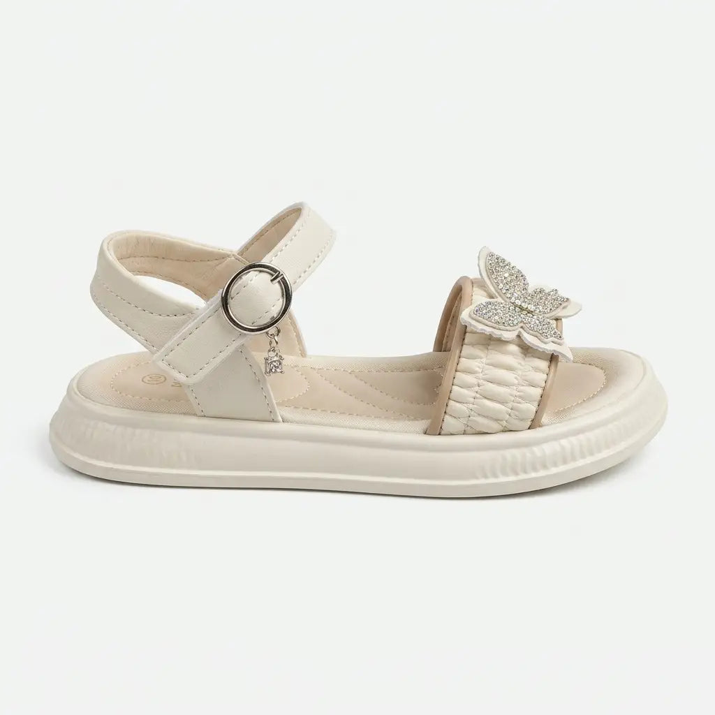 Girls' Stylish Butterfly Shimmer Sandals