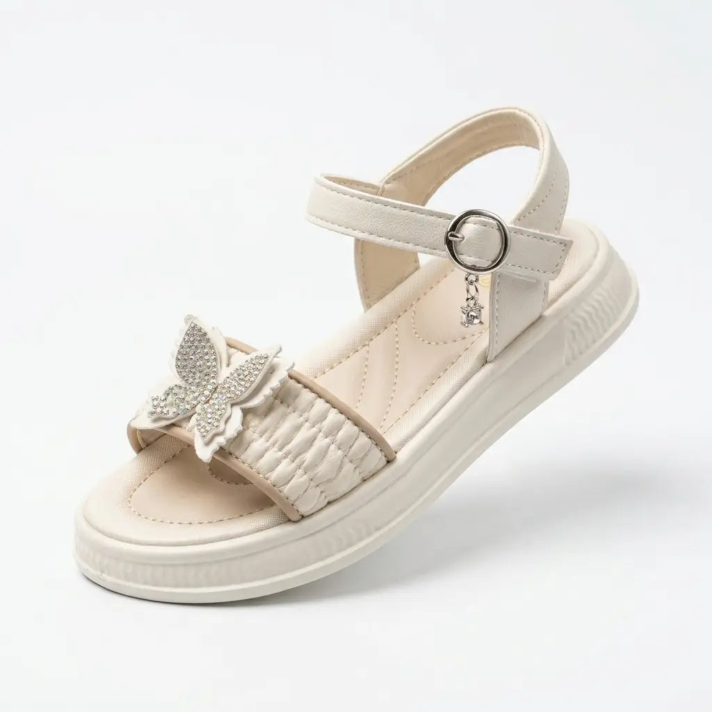 Girls' Stylish Butterfly Shimmer Sandals