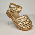 Girls' Gold Woven Closed-Toe Sandals