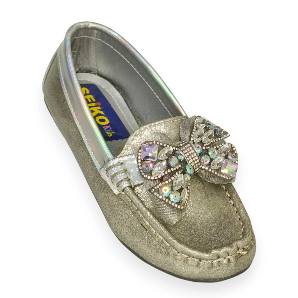 Girls Kids' Glitter Rhinestone Bow Girls' Loafers