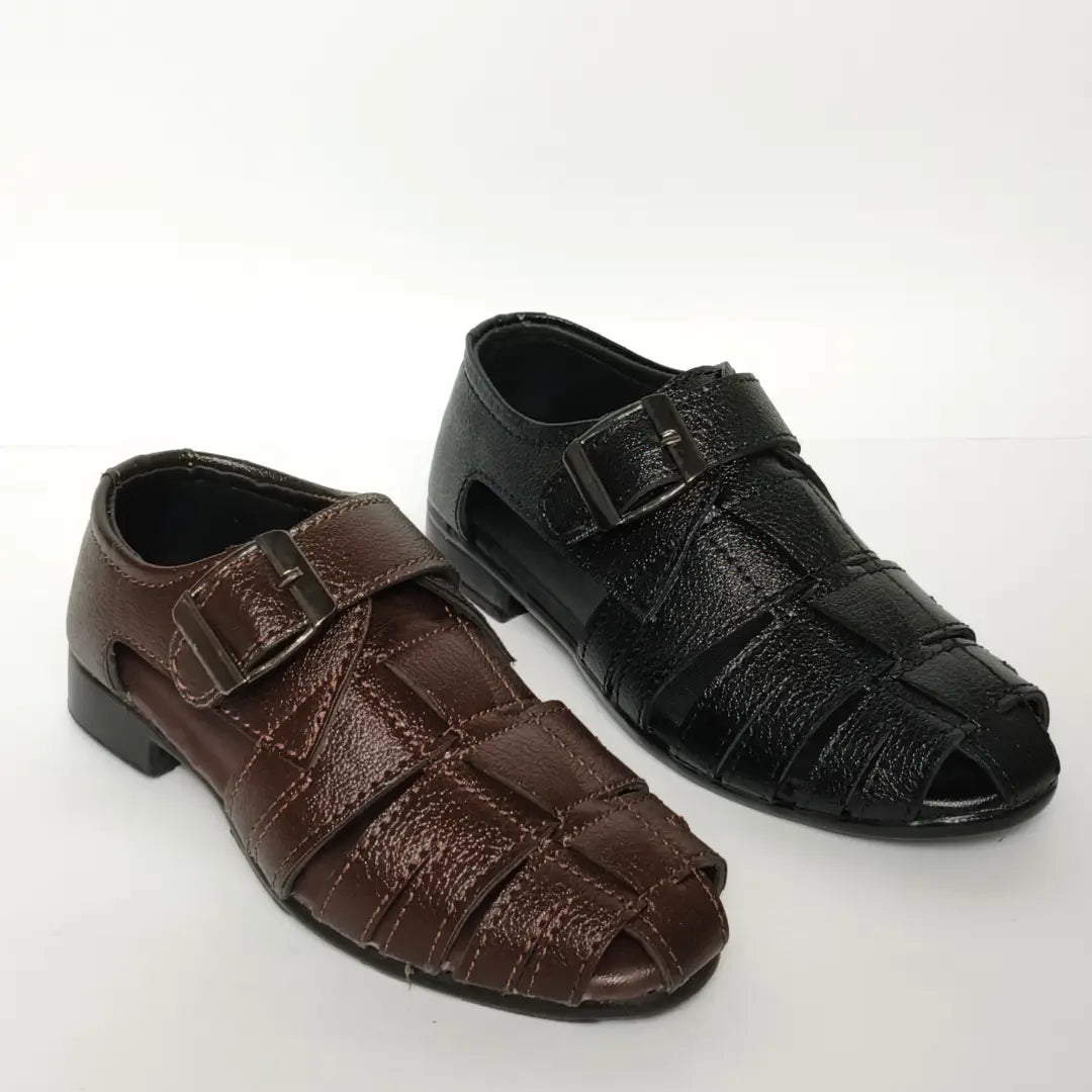 Boys' Formal Closed-Toe Sandals with Buckle Strap