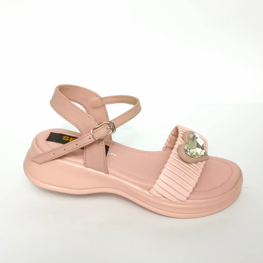 Kids' Embellished Heart Open-Toe Casual & Party Sandals
