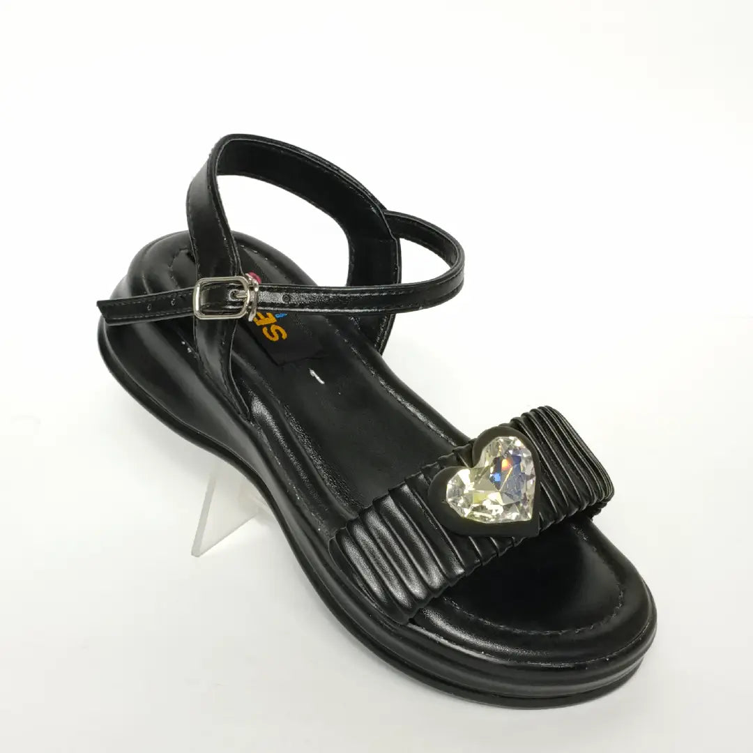 Kids' Embellished Heart Open-Toe Casual & Party Sandals