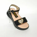 Girls' Crystal Heart Metallic Party Sandals