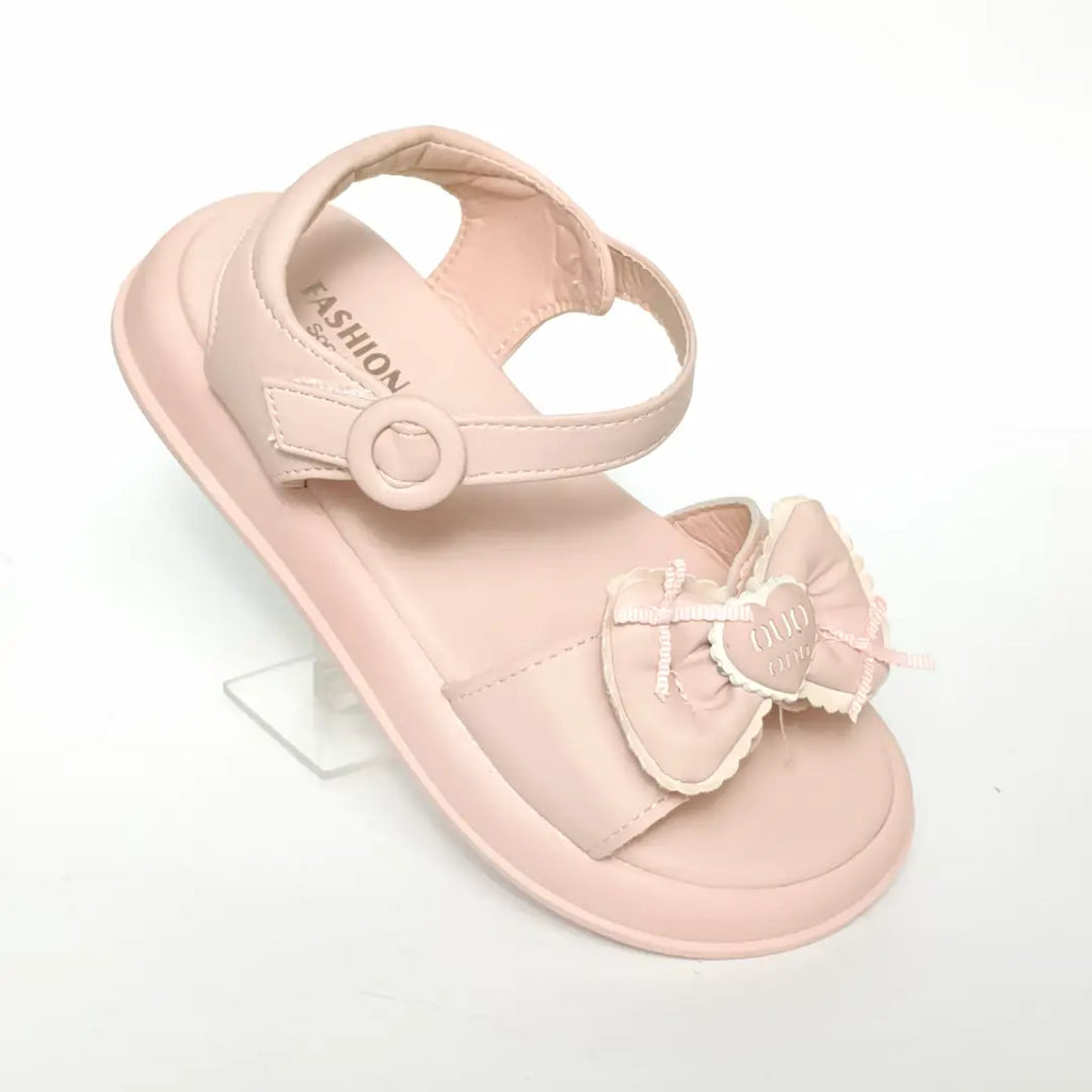 Girls' Cute Heart Bow Ankle Strap Comfort Sandals