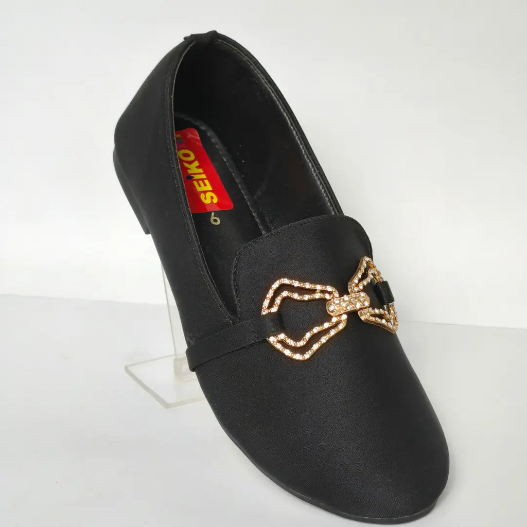 Girls' Rhinestone Buckle Slip-On Flat Shoes