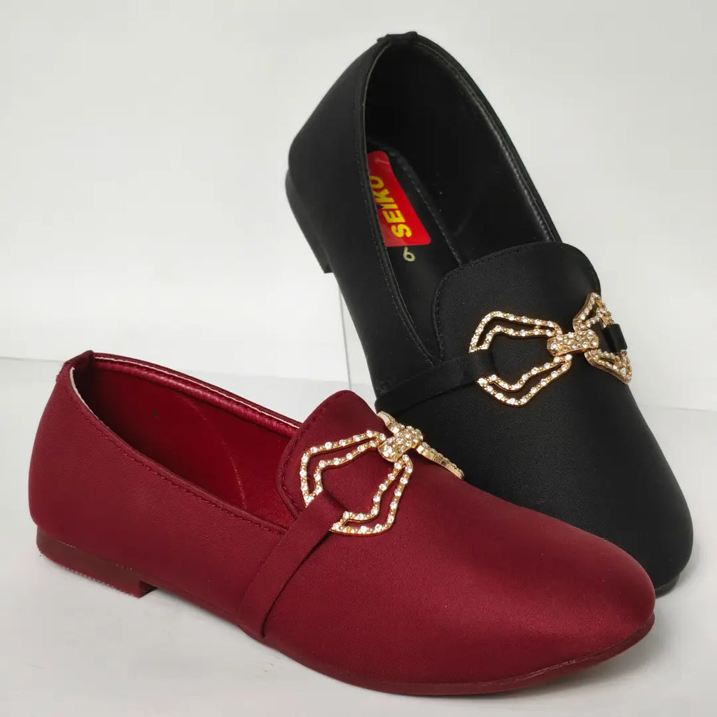 Girls' Rhinestone Buckle Slip-On Flat Shoes