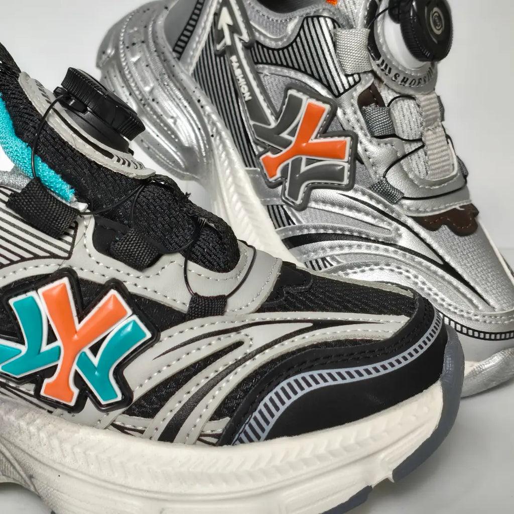Kids' Futuristic Dial-Lace Sports Sneakers