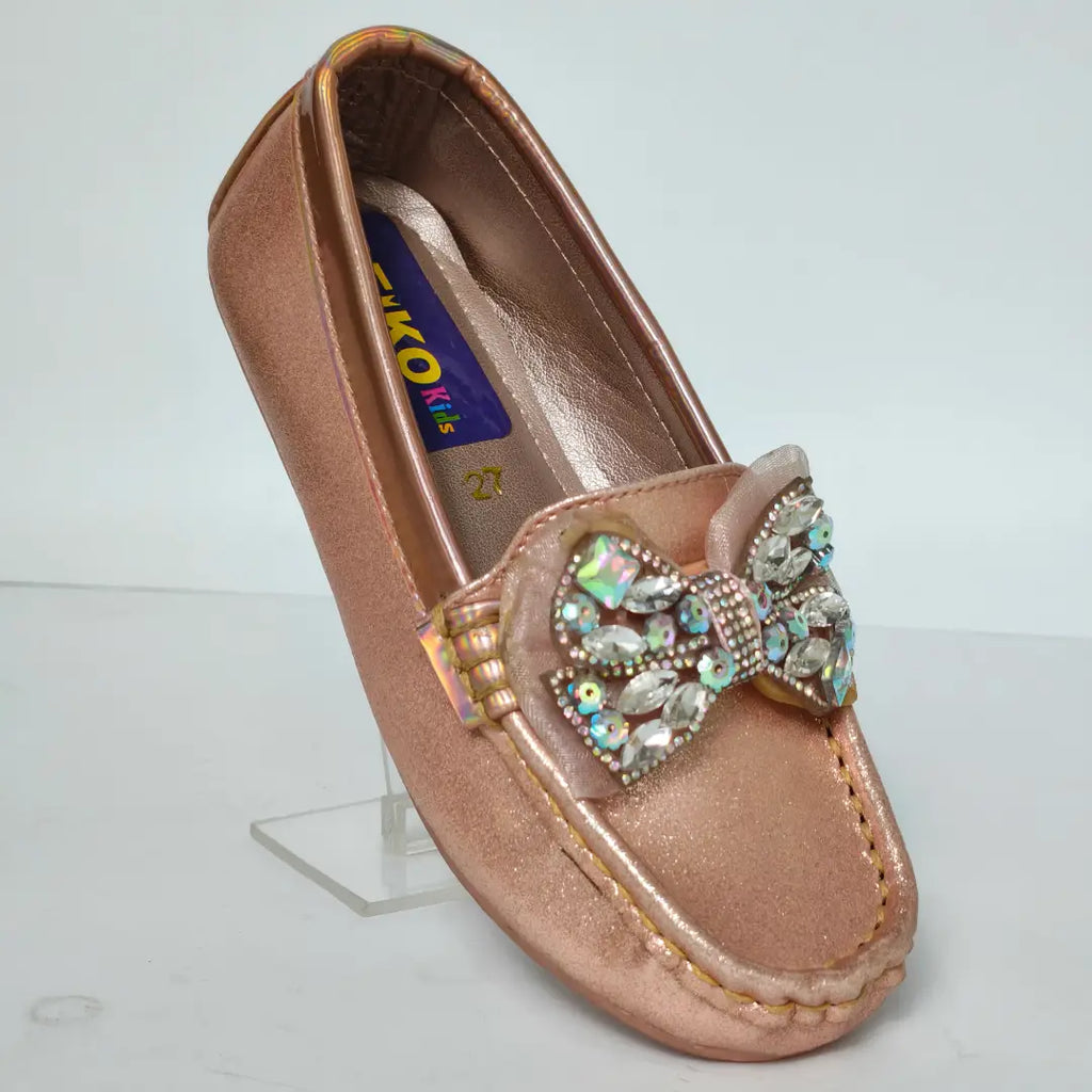 Girls Kids' Glitter Rhinestone Bow Girls' Loafers