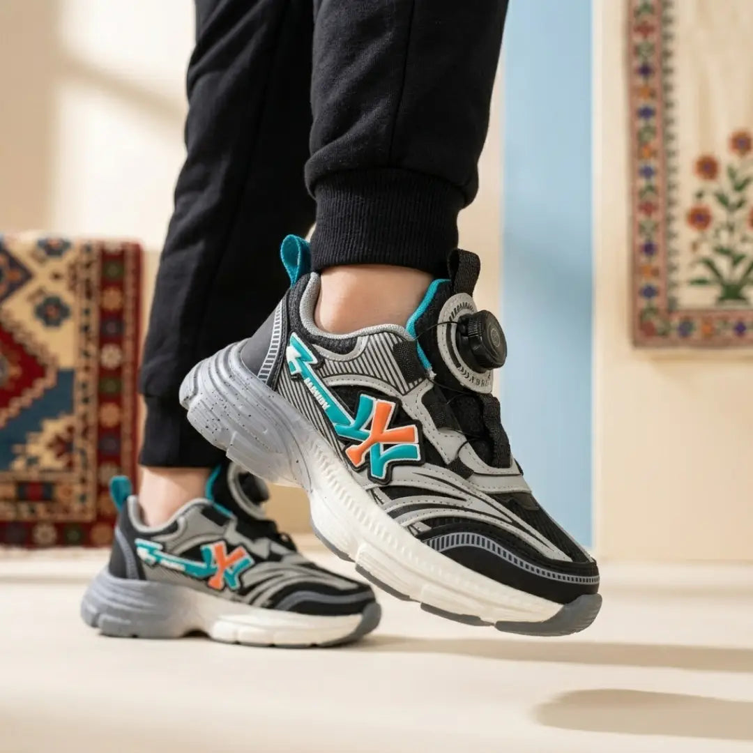 Kids' Futuristic Dial-Lace Sports Sneakers