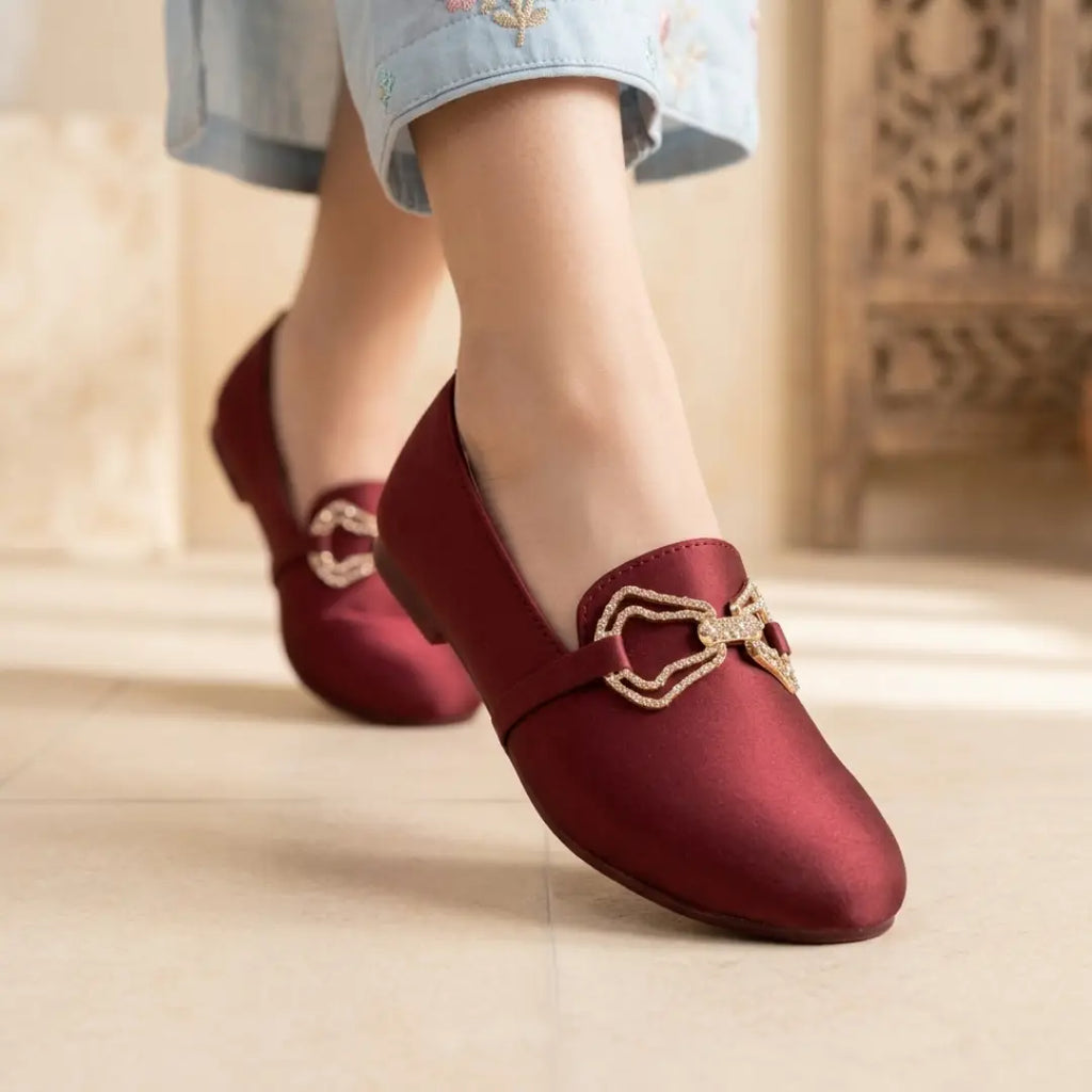 Girls' Rhinestone Buckle Slip-On Flat Shoes