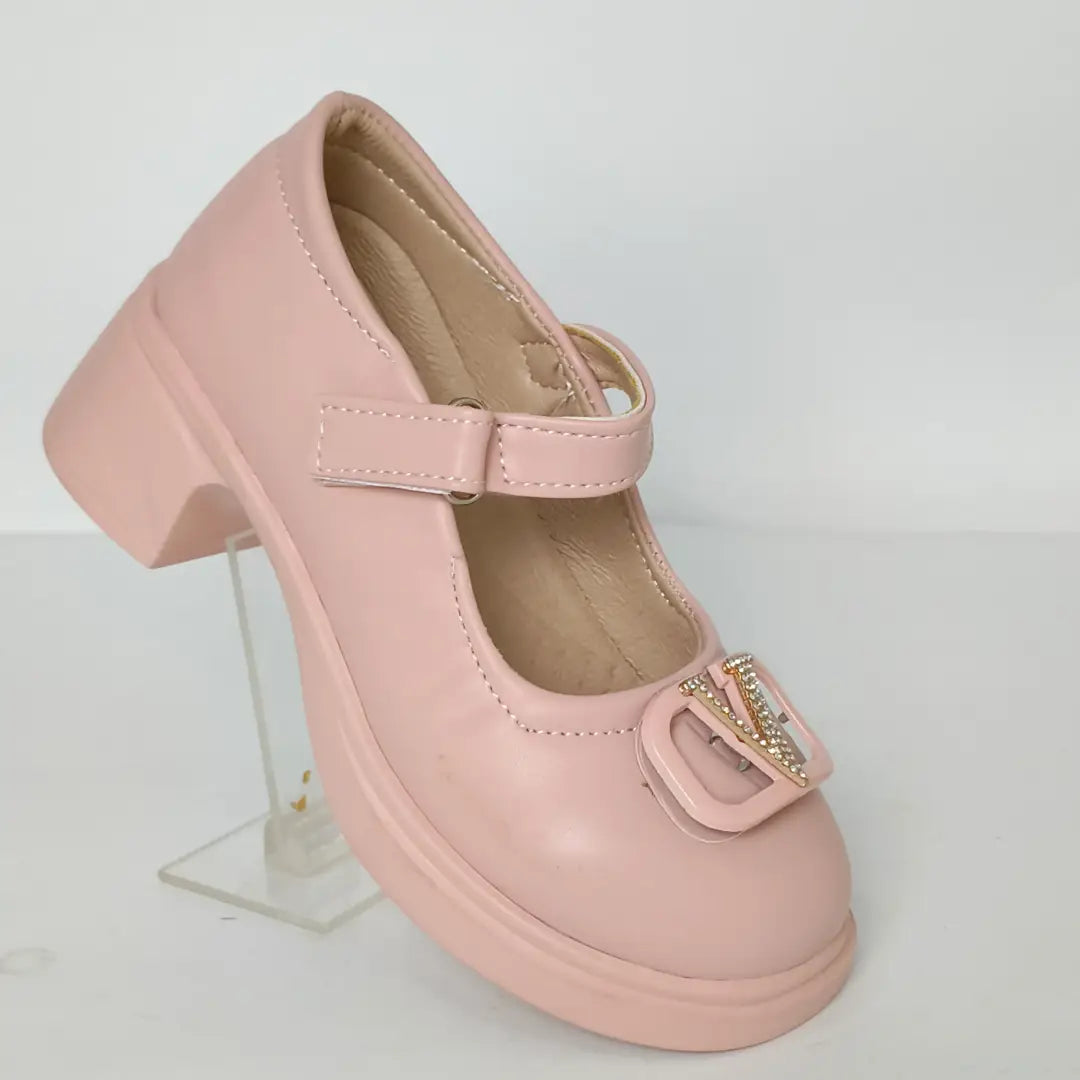 Girls' Fancy Buckle Heel loafers chester – Party Heel Shoes