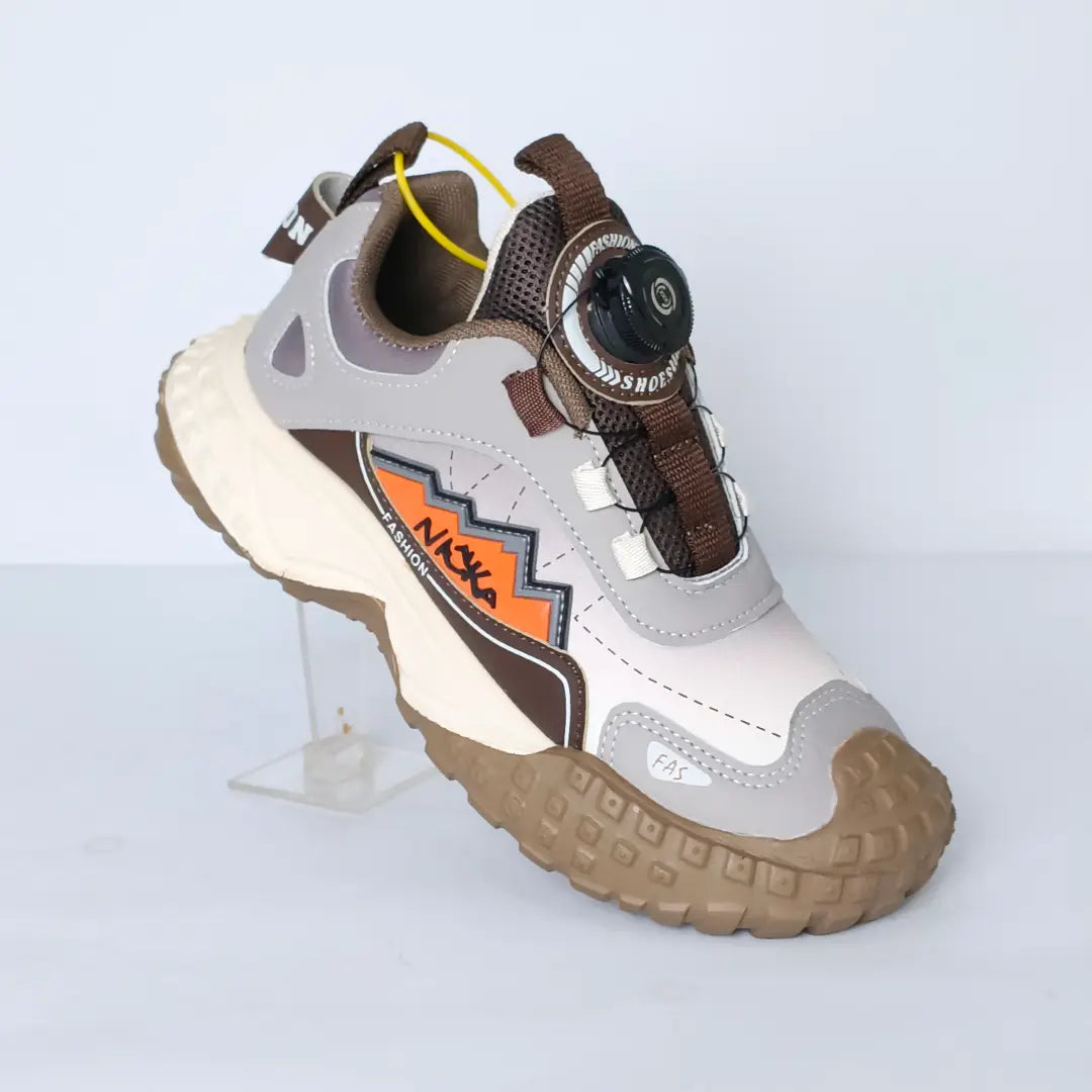 Kids' Rotating Dial Laces Sports Sneakers – Outdoor trekking Shoes