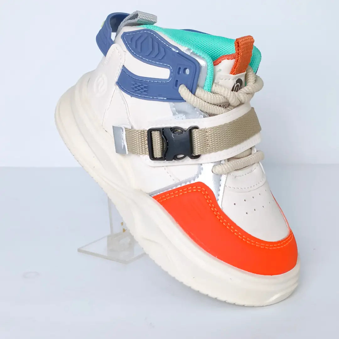 Kids' High-Top Buckle Sneakers – Stylish Casual Shoe SN2386
