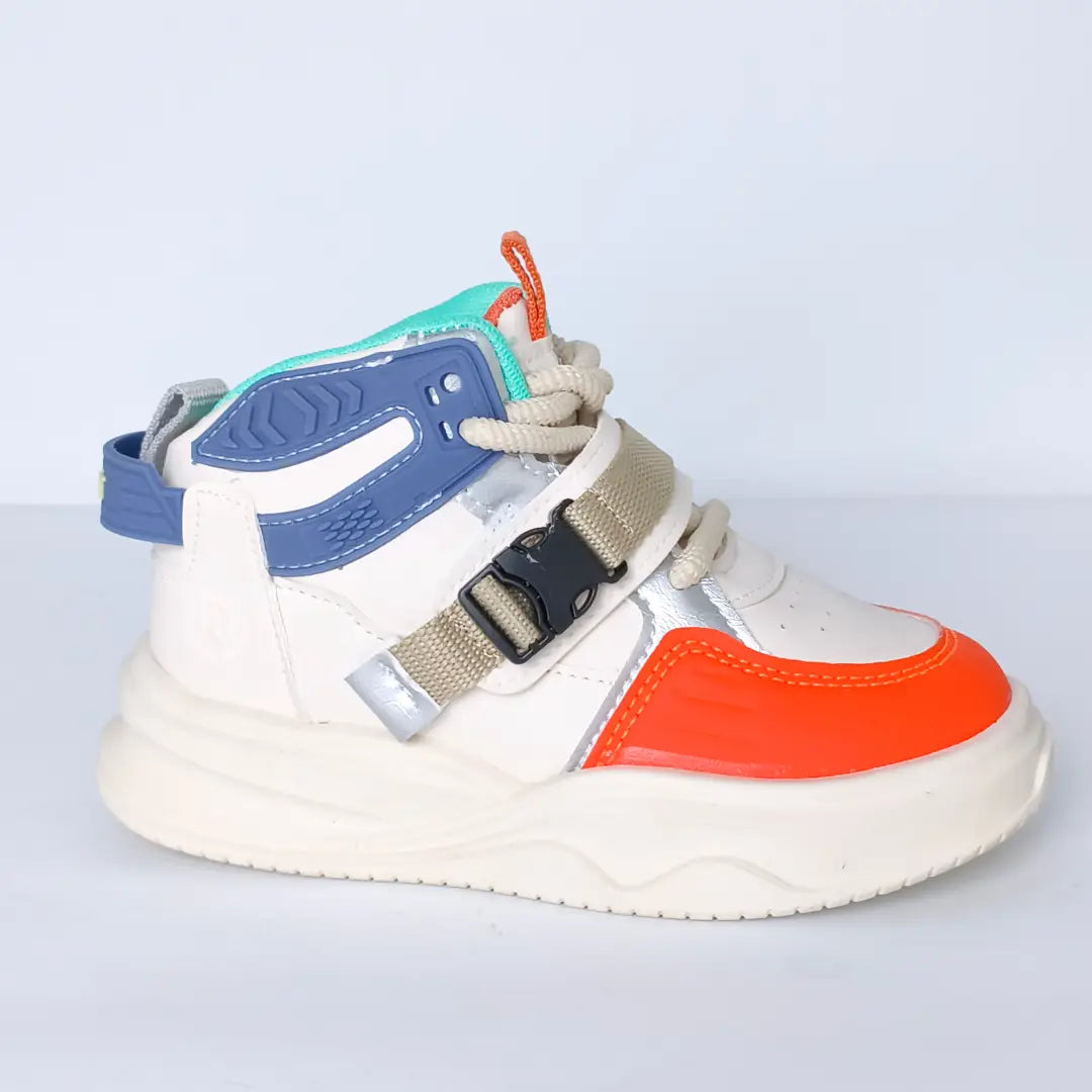 Kids' High-Top Buckle Sneakers – Stylish Casual Shoe SN2386