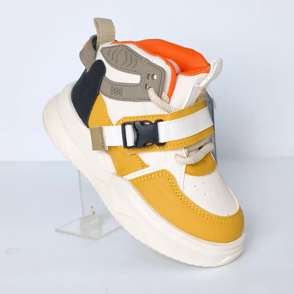 Kids' High-Top Buckle Sneakers – Stylish Casual Shoe SN2386