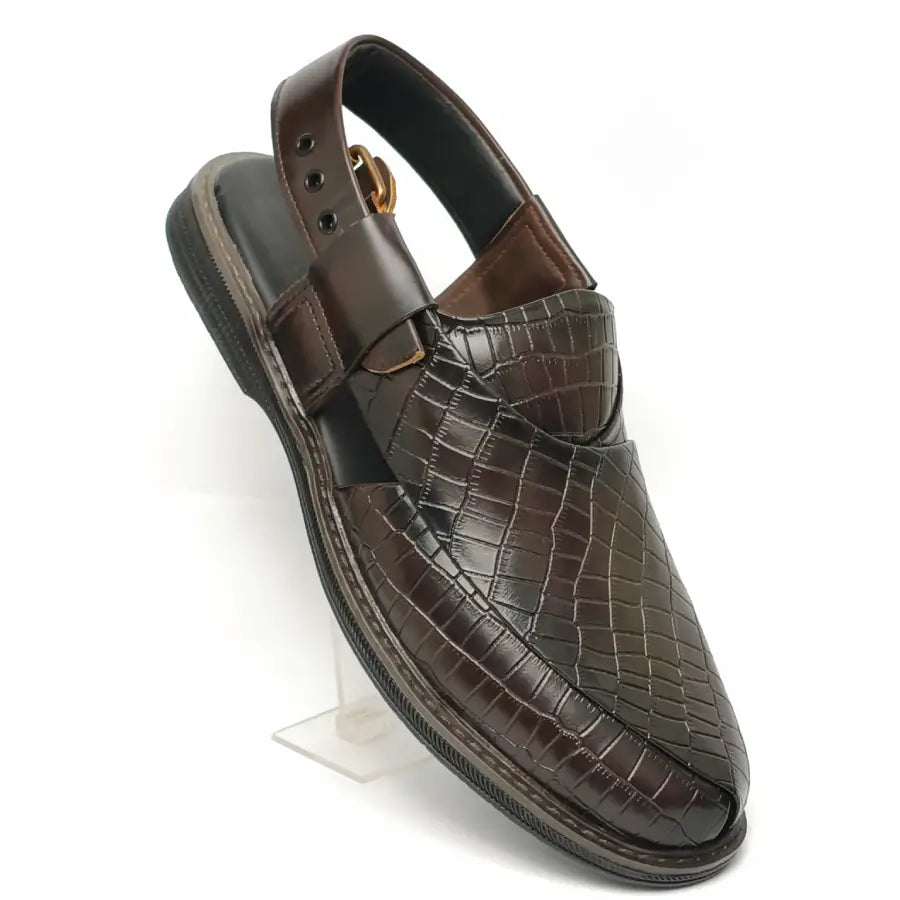 Men's Brown Traditional Peshawari Chappal Style Sandal