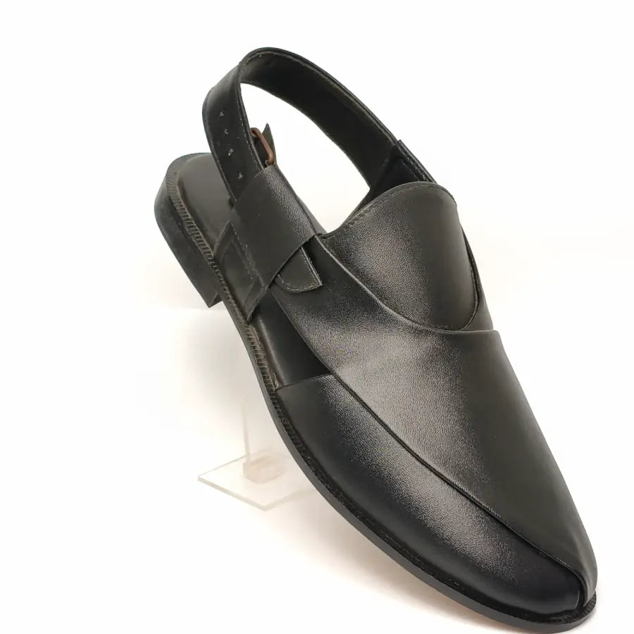 Men's Brown Black Traditional Peshawari Chappal Style Sandal