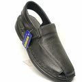 Men's Black Sandals with Adjustable Back Strap