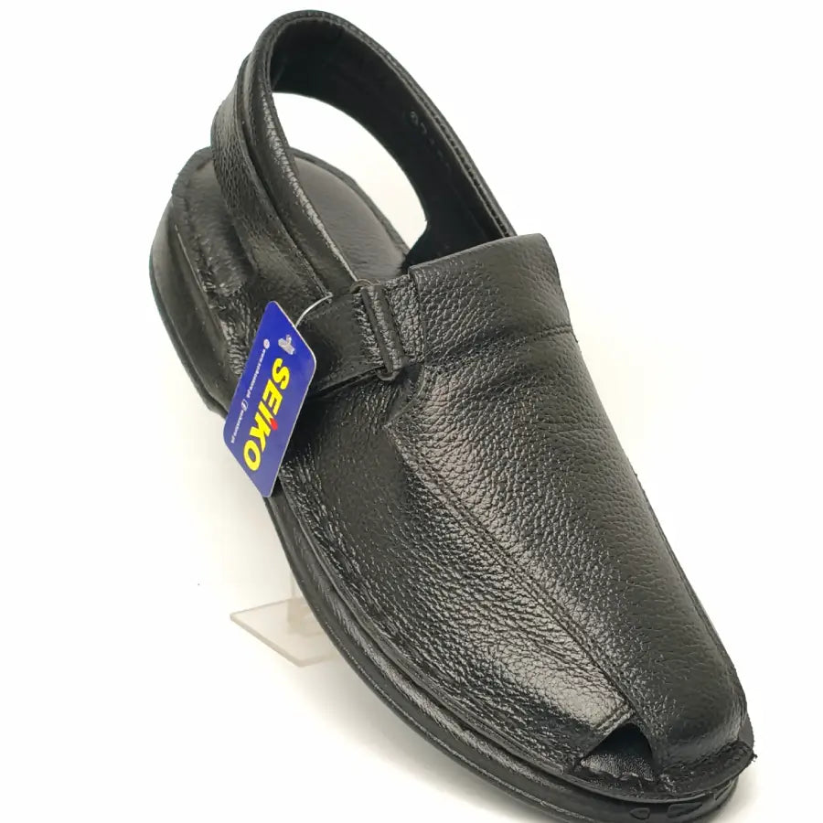 Men's Black Sandals with Adjustable Back Strap