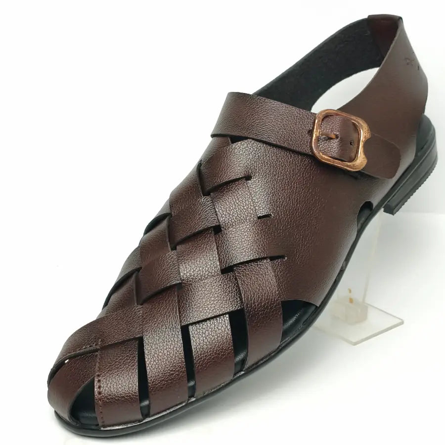 Men's Brown Sandals with Adjustable Back Strap