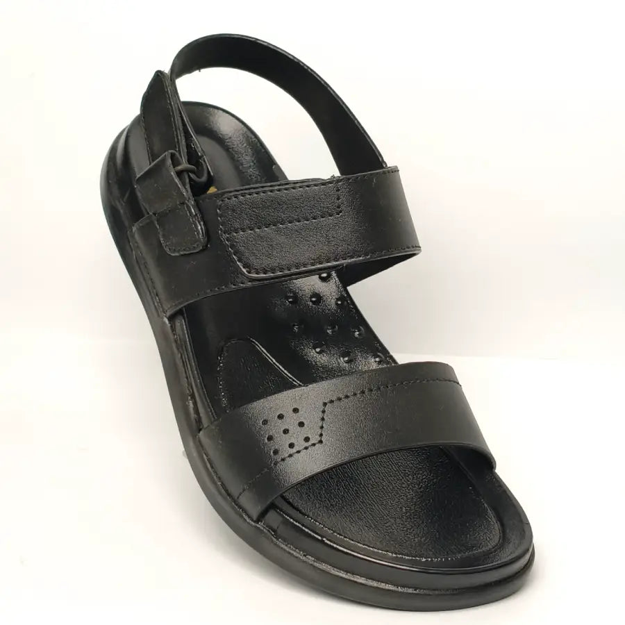 Men's Black Brown Sandals with Adjustable Back Strap