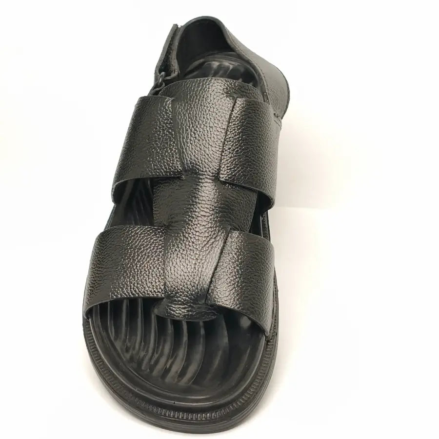 Men's Black Brown Sandals with Adjustable Back Strap