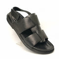 Men's Black Brown Sandals with Adjustable Back Strap