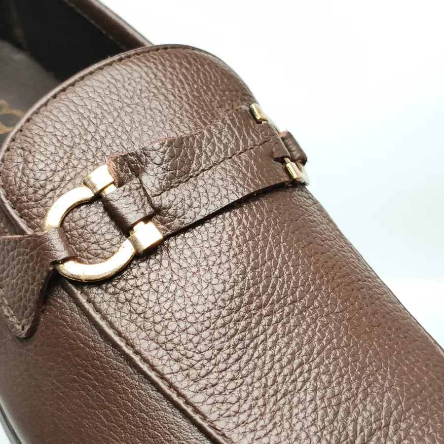 Men's Brown Formal Loafers with Buckle