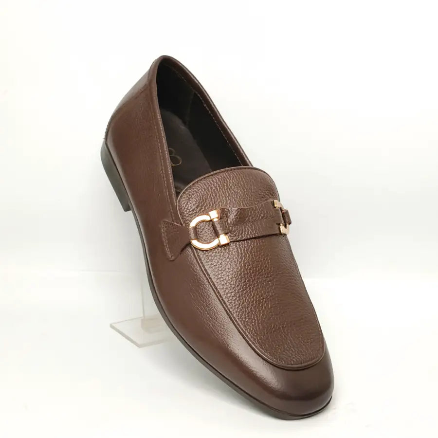 Men's Brown Formal Loafers with Buckle