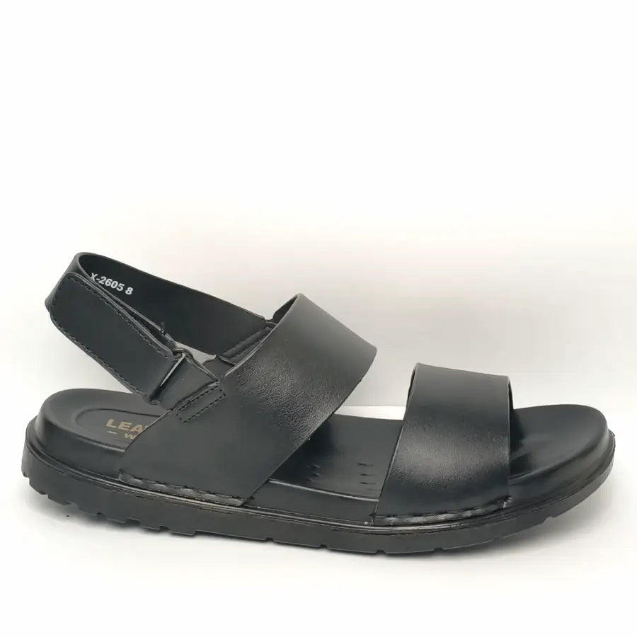 Men's Black Sandals with Adjustable Back Strap