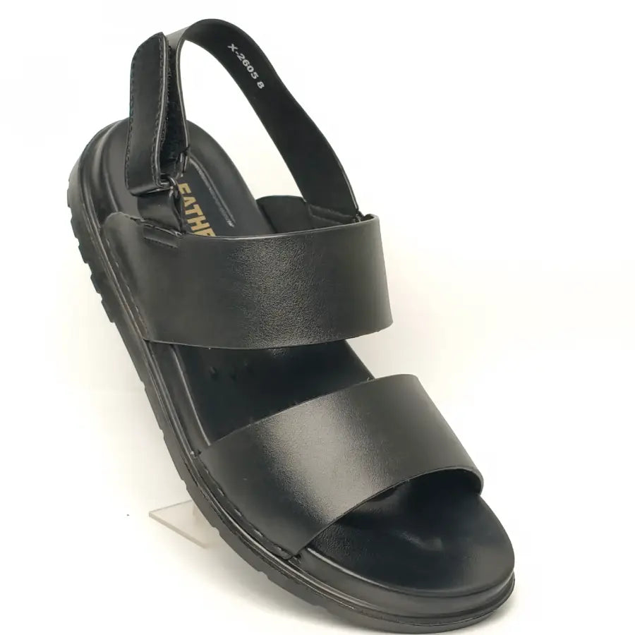 Men's Black Sandals with Adjustable Back Strap