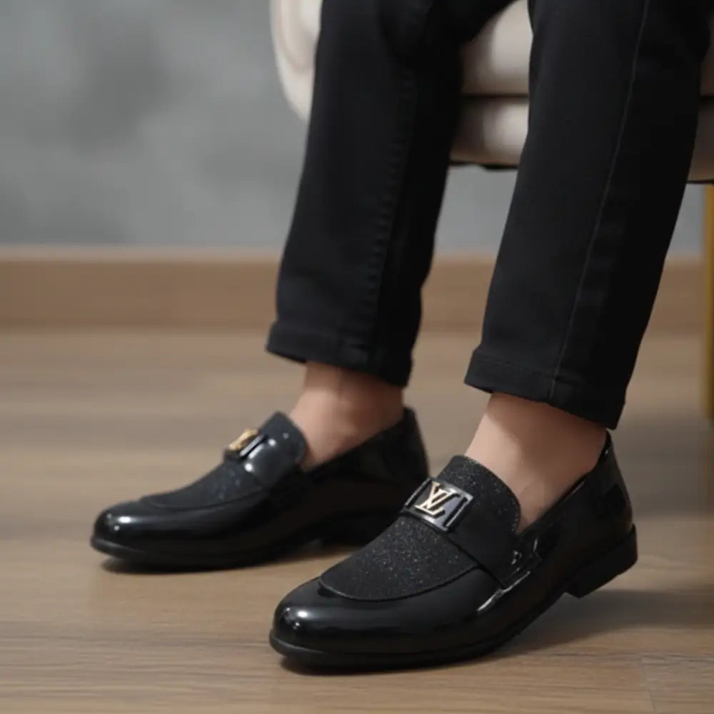 Kids Black Patent Loafer Shoes – Party Wear Formal Shoes for Boys