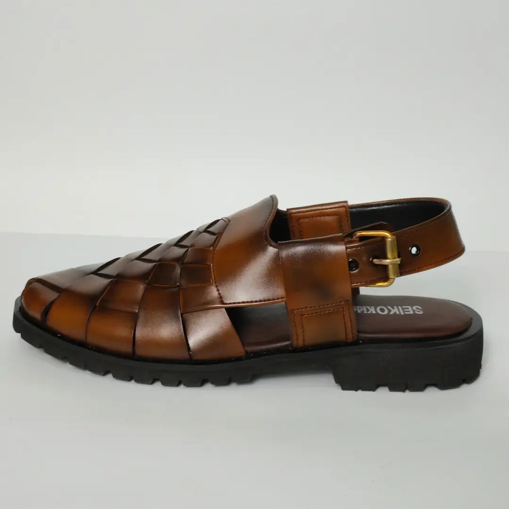 Men's Premium Leather finished Peshawari Chappal
