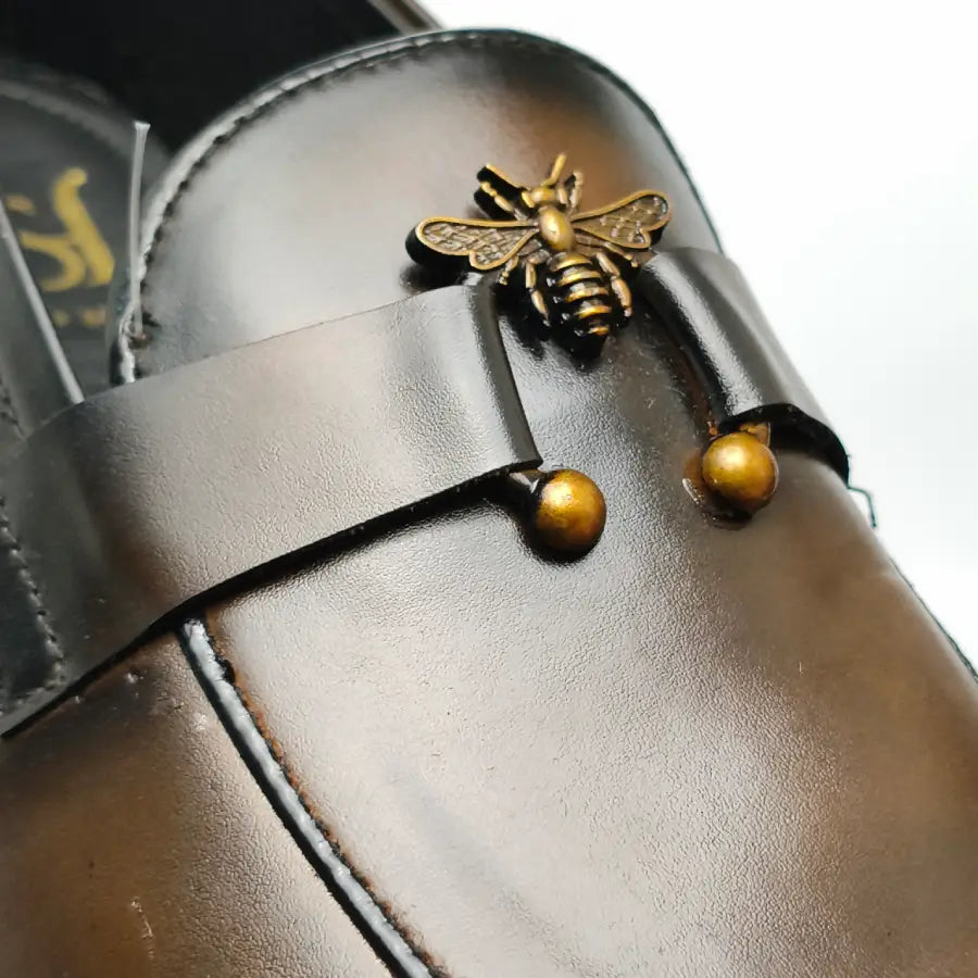 Men's  Formal Loafers with Antique Bee Emblem