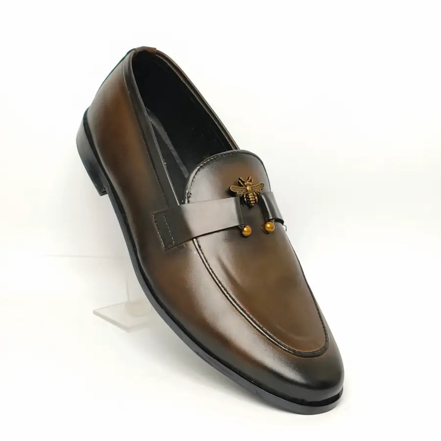 Men's  Formal Loafers with Antique Bee Emblem