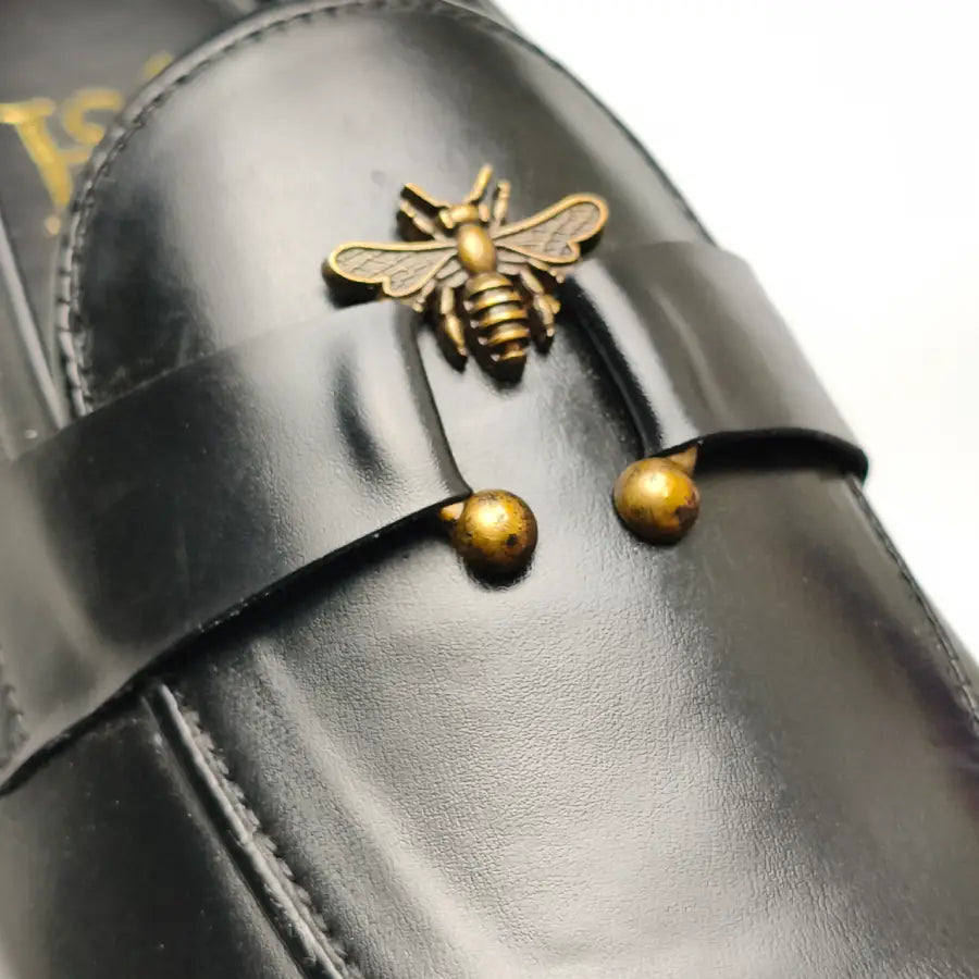 Men's  Formal Loafers with Antique Bee Emblem