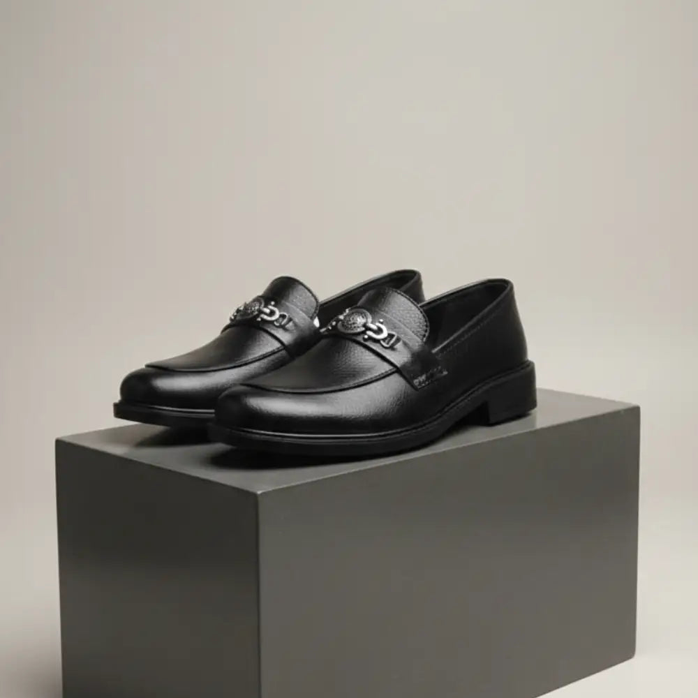 Kids Black Formal Loafer Shoes for boys