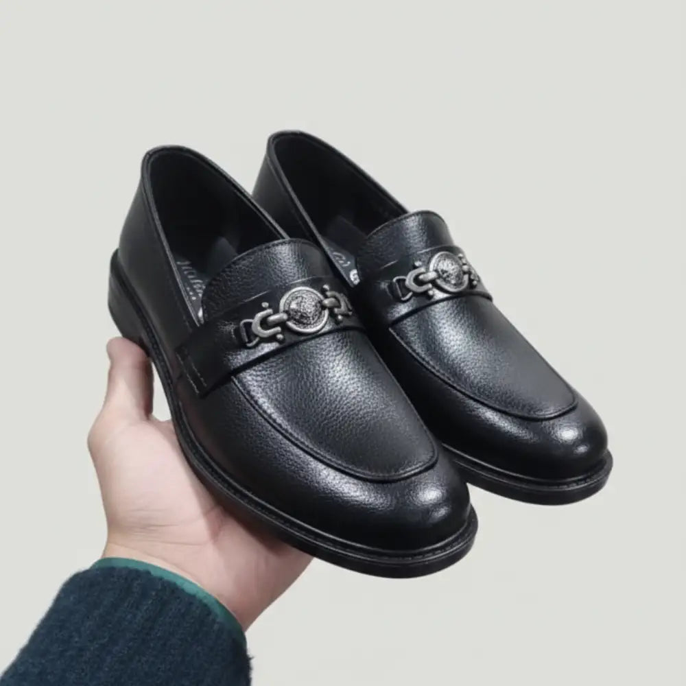 Kids Black Formal Loafer Shoes for boys