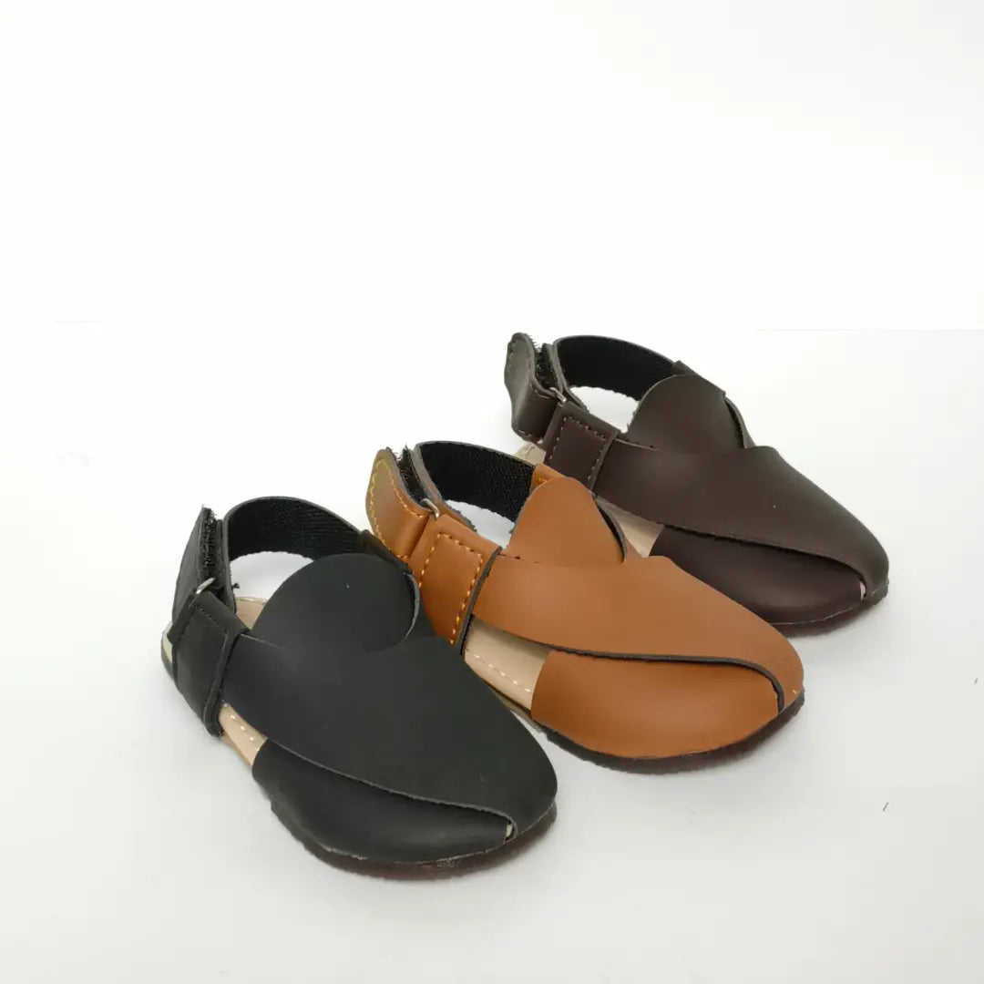 New born & kids' Lightweight Peshawari Chappal with Velcro Strap