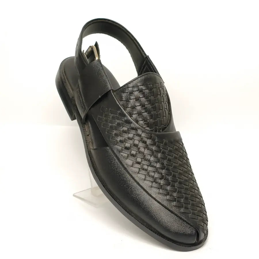 Men's Brown Black Traditional Peshawari Chappal Style Sandal