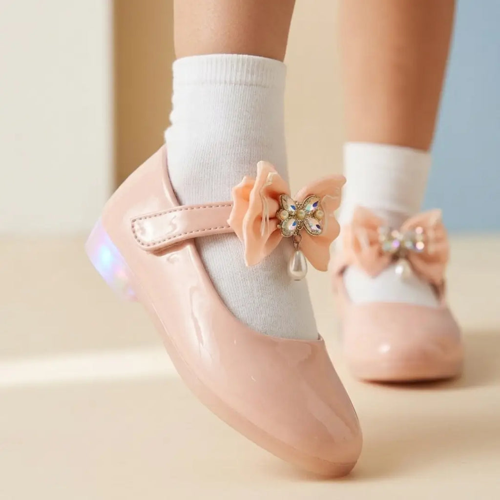 Girls' Butterfly Bow Patent Chester – Fancy Party Shoes