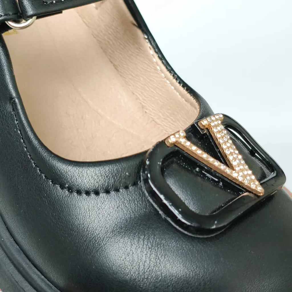 Girls' Fancy Buckle Heel loafers chester – Party Heel Shoes
